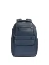 Piquadro Grained Texture 13" Backpack In Blue