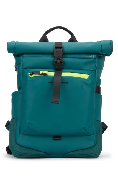 PIQUADRO GREEN LOGO BACKPACK