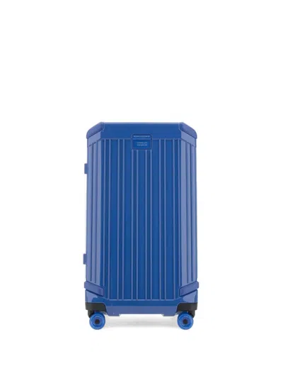 Piquadro Hardside Striped Trunk Suitcase In Blue