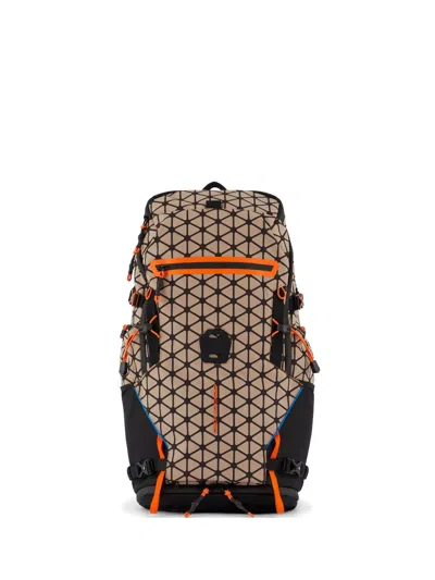 Piquadro Hexagon-print Backpack In Blue