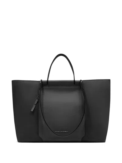 Piquadro Ipad Leather Laptop Bag In Black