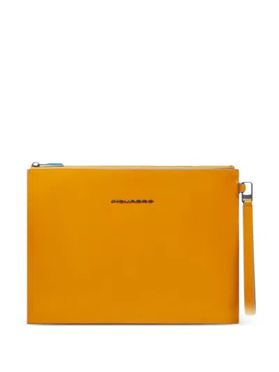 Piquadro Ipad Pro Clutch Bag In Orange