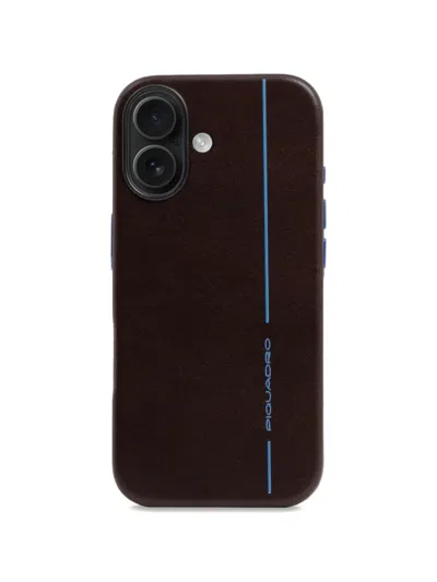 Piquadro Iphone 17 Magsafe Leather Phone Cover In Gold
