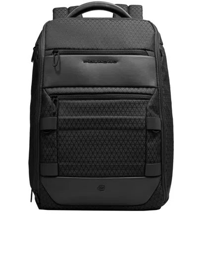Piquadro Laptop And Ipad Backpack In Black