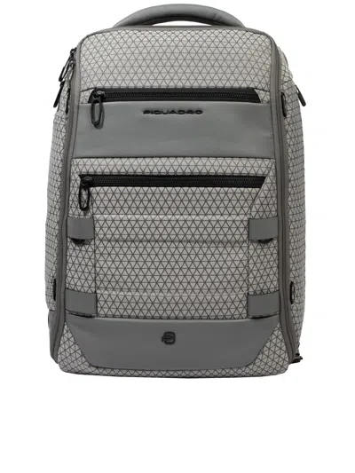 Piquadro Laptop And Ipad Backpack In Gray