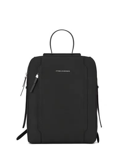 Piquadro Laptop Leather Backpack In Pattern