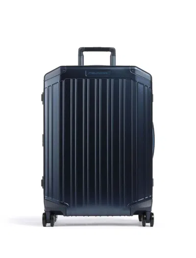 Piquadro Large 4-wheel Trolley In Blue