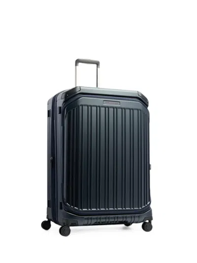 Piquadro Large Expandable Four-wheel Suitcase In Blue