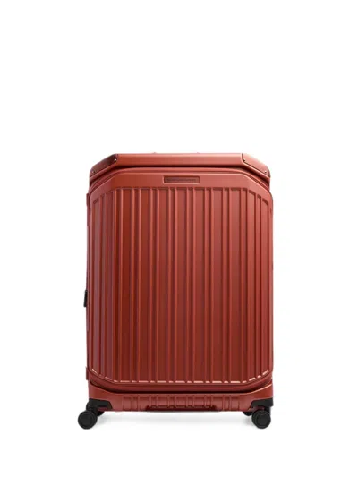 Piquadro Large Expandable Ridged Suitcase In Brown
