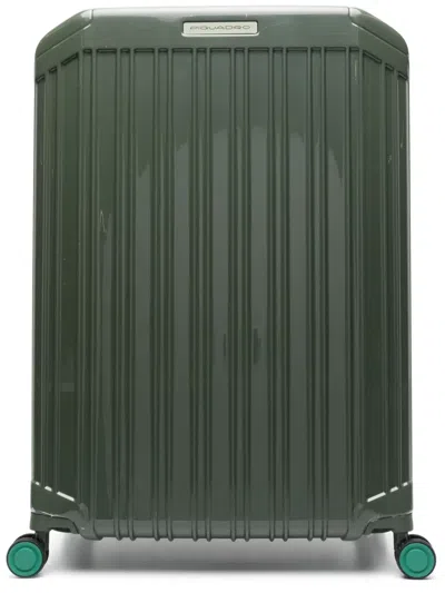 Piquadro Large Four-wheels Suitcase In Green