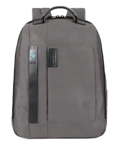 Piquadro Large Frot-pocket Backpack In Gray