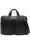 Piquadro Leather 15,6" Laptop Bag In Schwarz