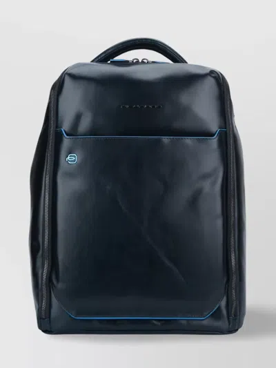 Piquadro Leather 2-compartment Backpack With 14'' Laptop Sleeve