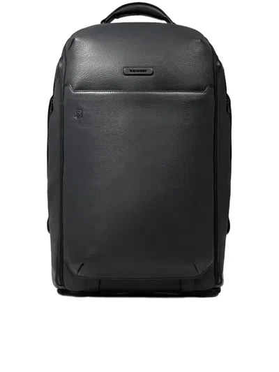 Piquadro Leather Backpack Bags In Black