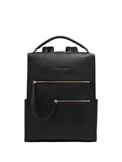 Piquadro Leather Backpack In Black