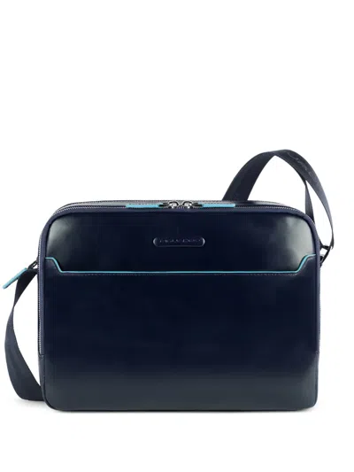 Piquadro 레더 백팩 In Blue