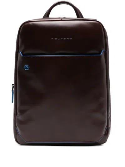Piquadro Leather Backpack In Brown