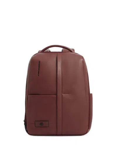 Piquadro Leather Backpack In Brown