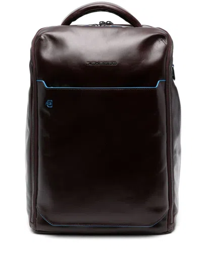 Piquadro Leather Backpack In Brown