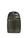 Piquadro Leather Backpack In Green