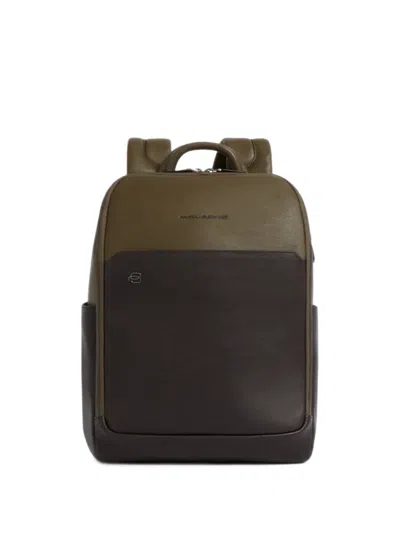 Piquadro Leather Backpack In Multi