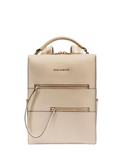 Piquadro Leather Backpack In Neutral