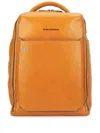 Piquadro Leather Backpack In Yellow