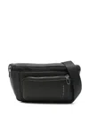 Piquadro Leather Belt Bag In Black