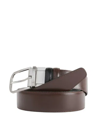 Piquadro Leather Belt In Brown