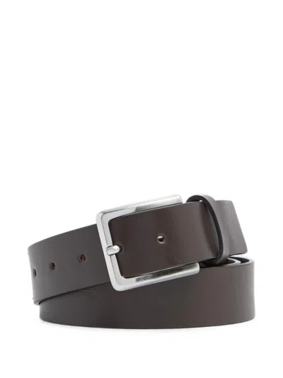 Piquadro Leather Belt In Brown