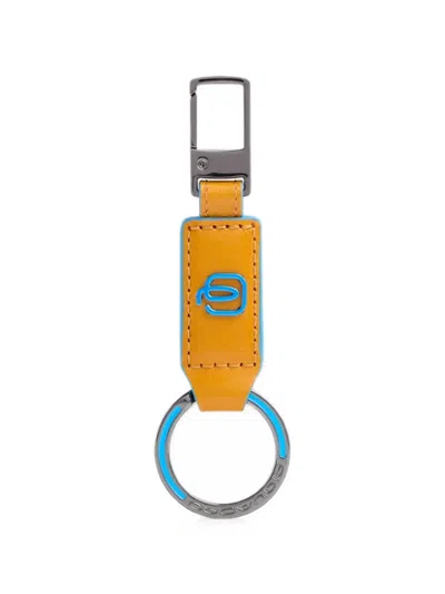 Piquadro Leather Carabiner Keyring In Multi