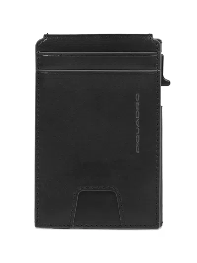 Piquadro Leather Card Holder In Black