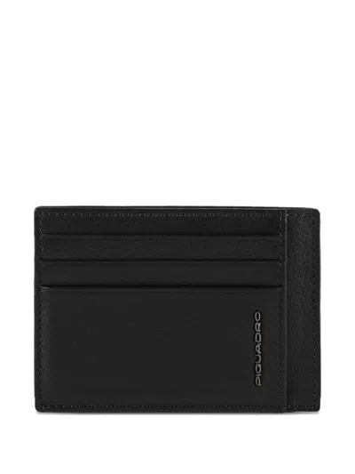 Piquadro Leather Card Holder In Pink
