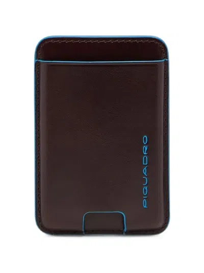 Piquadro Leather Cardholder In Brown