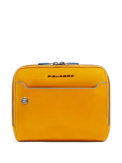 Piquadro Leather Crossbody Bag In Blue