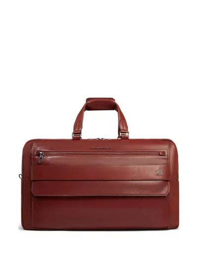 Piquadro Leather Duffel Bag In Blue