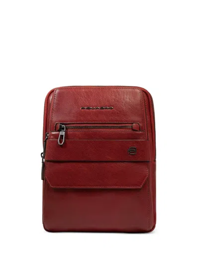 Piquadro Leather Ipad® Crossbody Bag In Brown