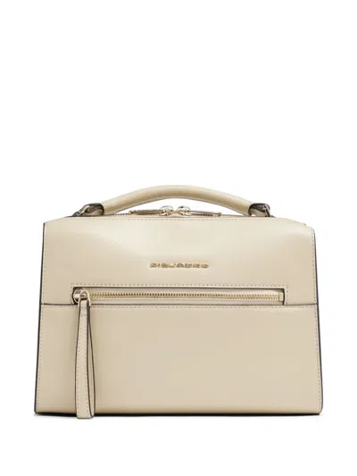 Piquadro Leather Ipad® Mini Bag In Neutral