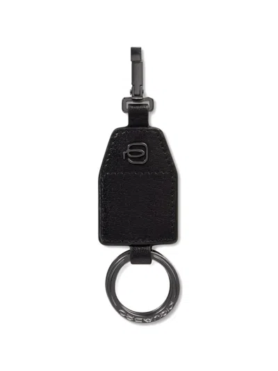 Piquadro Leather Keyring In Green