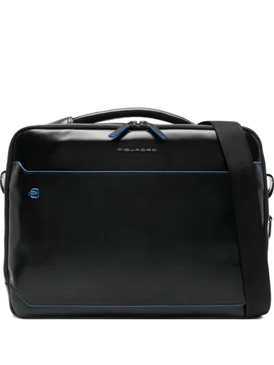 Piquadro Leather Laptop Bag In Black
