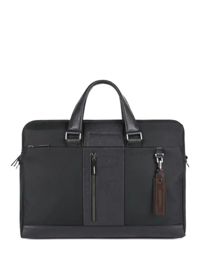 Piquadro Leather Laptop Bag In Black