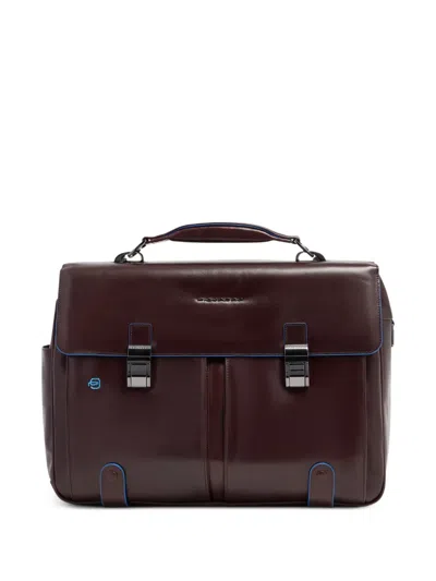 Piquadro Leather Laptop Bag In Brown