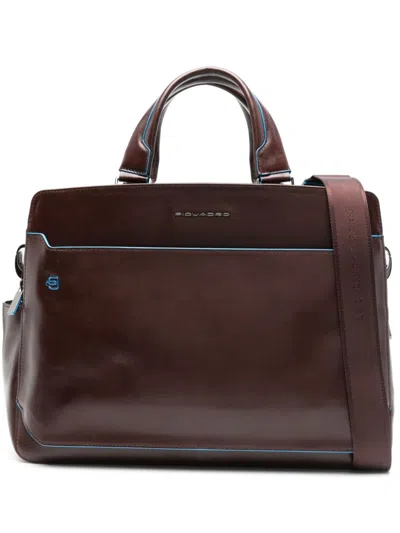 Piquadro Leather Laptop Bag In Brown