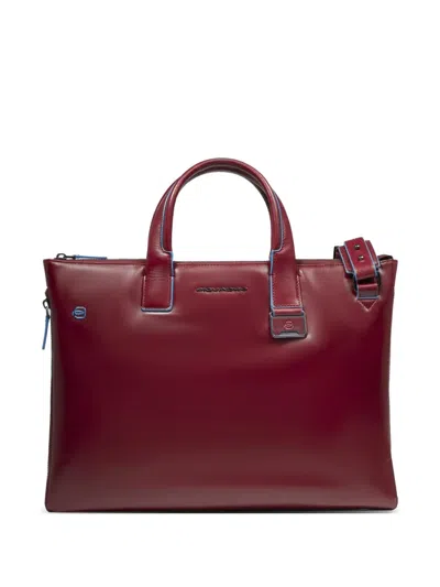 Piquadro Leather Laptop Bag In Neutral