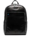 Piquadro Leather Logo-patch Backpack In Black