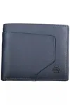 Piquadro Sleek Dual-compartment Leather Wallet With Rfid Block In Blue