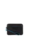 Piquadro Leather Pouch ,smartphone Airtag®connequ® Man  Ac5946b2vr-n Black In Black