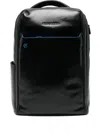 Piquadro Leather Top-handle Backpack In Black