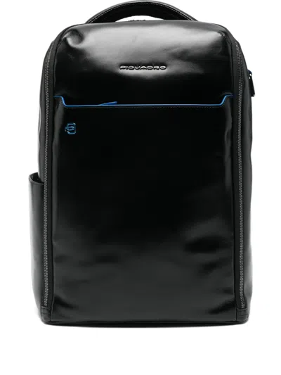 Piquadro Leather Top-handle Backpack In Black