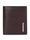 Piquadro Leather-trimmed Cardholder In Brown